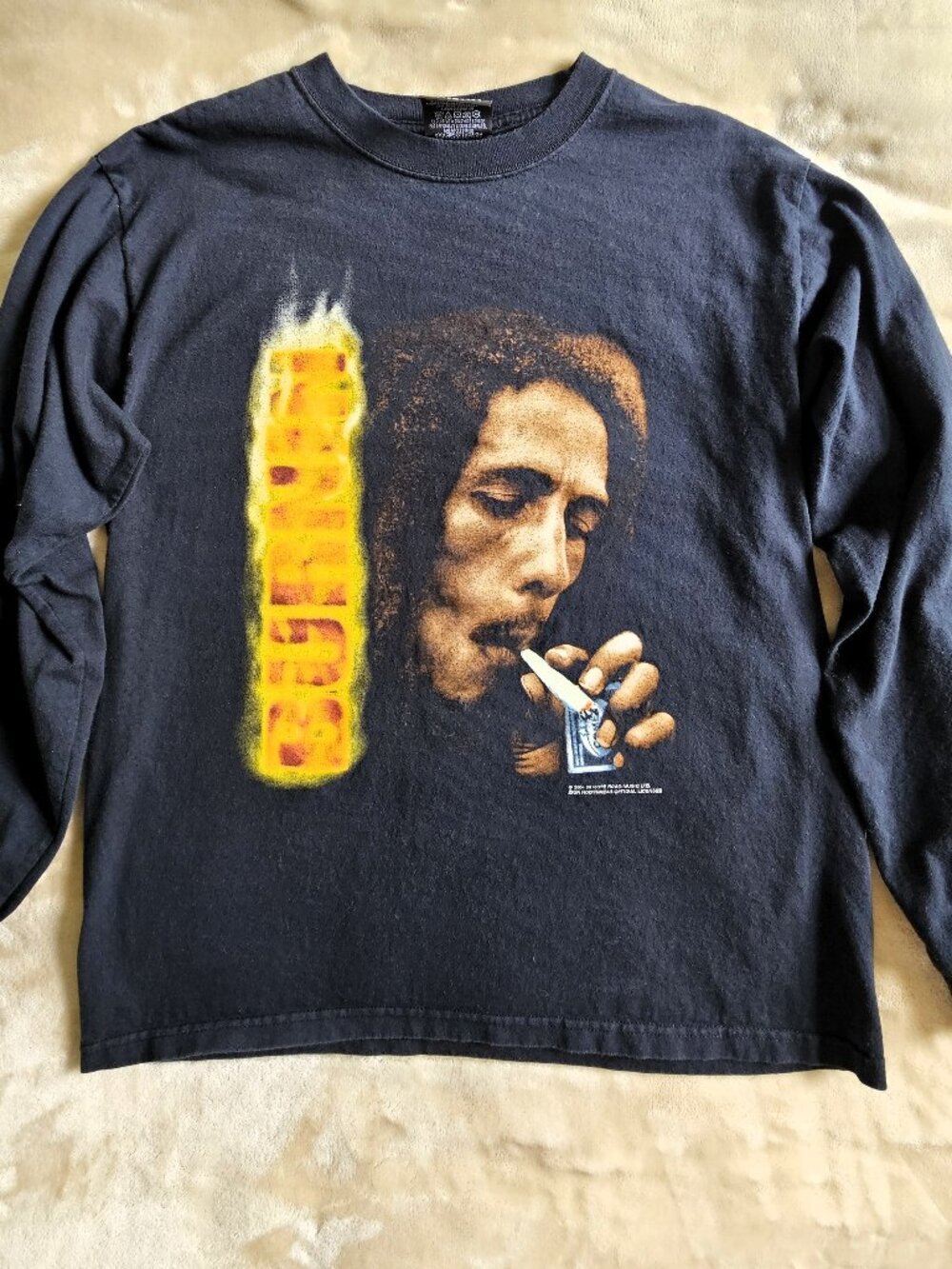 Vintage Zion Rootswear Bob Marley Black "Burnin'" long-sleeve t-shirt- Medium